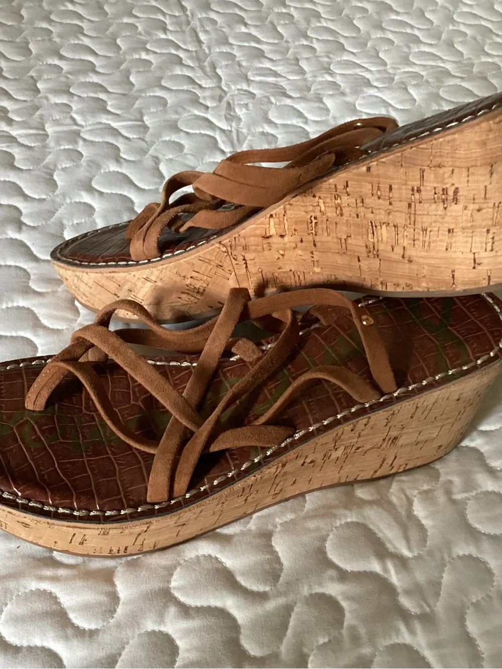 Sam Edelman Brown Suede Strappy Slide Sandals